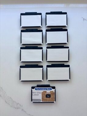 The Container Store Black Bin Clip Labels - Set of 9